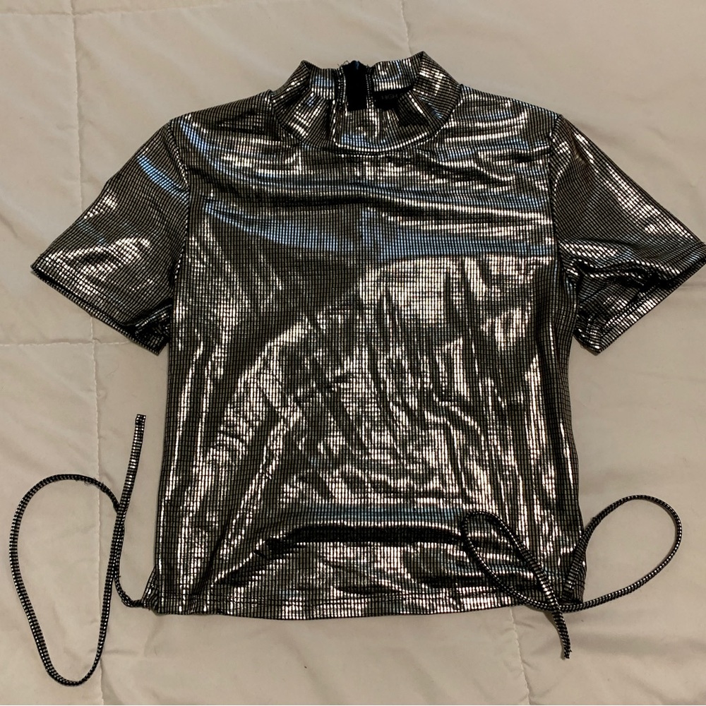Silver Backless Top